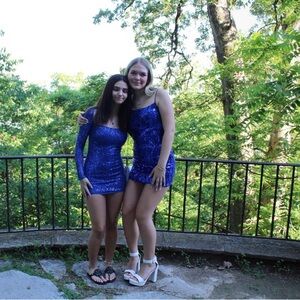 Lucy in the Sky Blue Sequin Long Sleeve Dress